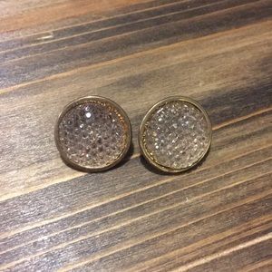Gold and crystal earrings